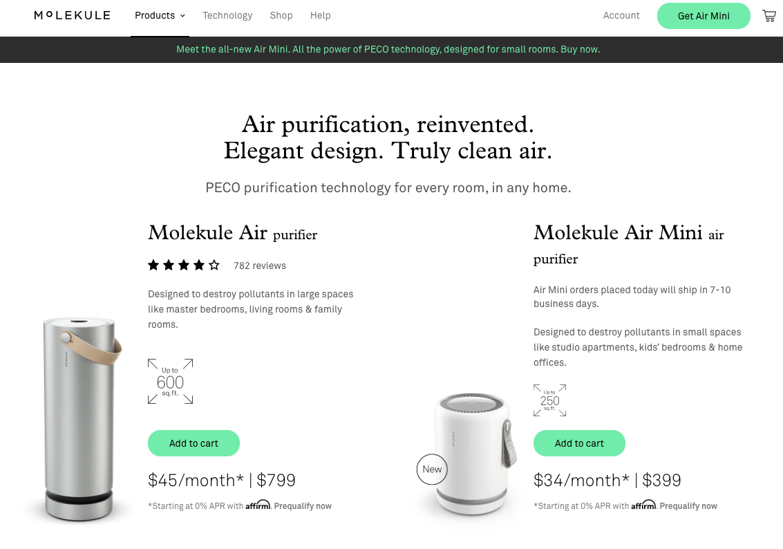 39 reduce options molekule marketing psychology