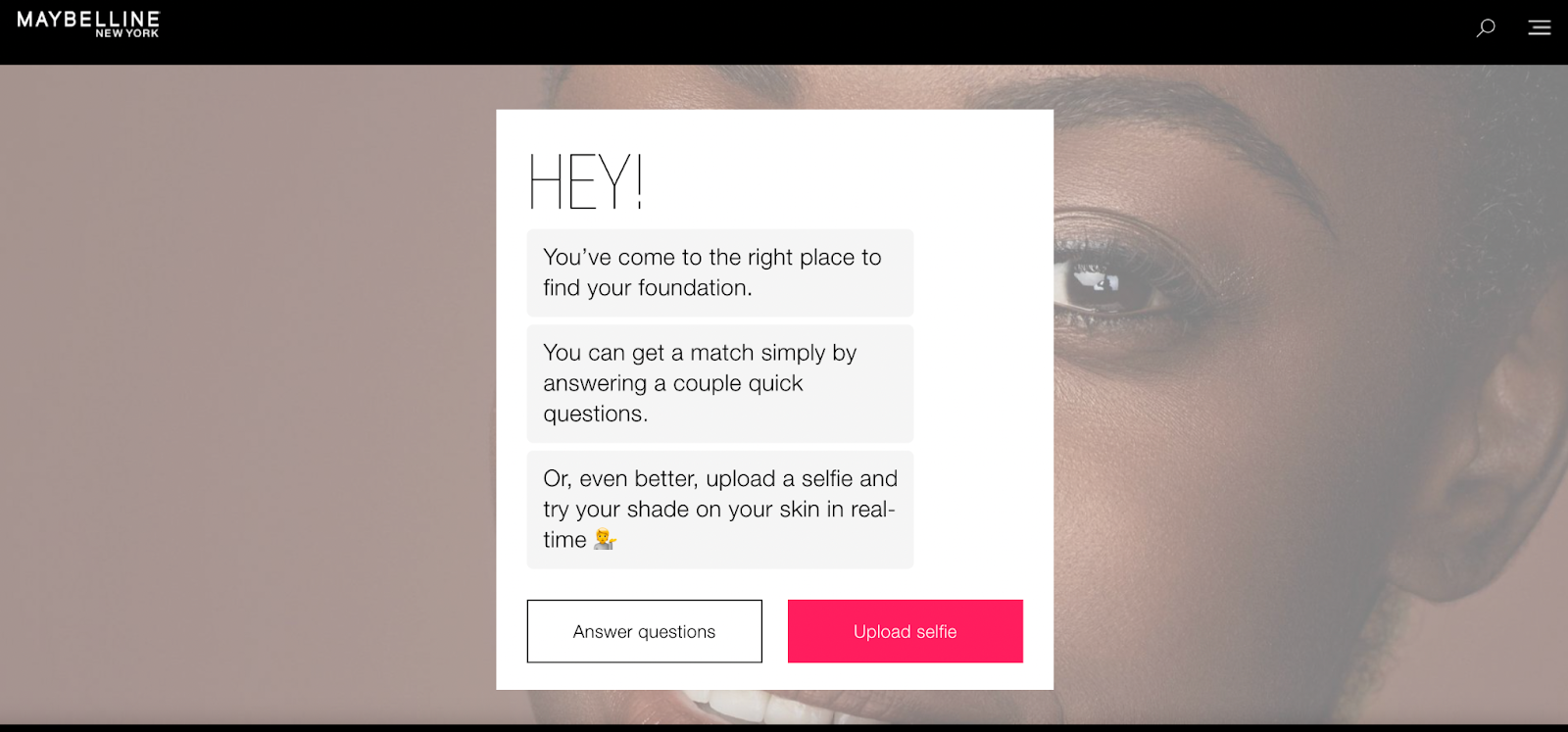 guided selling examples maybelline