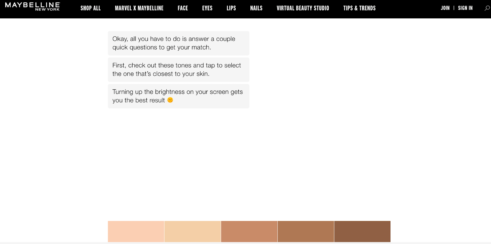 guided selling examples maybelline 2