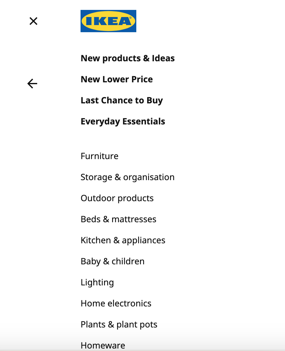 product attributes and benefits product taxonomy IKEA 2